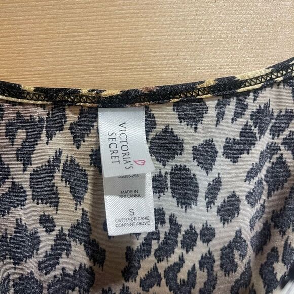 Vintage Victoria’s Secret Cami Chemise Mini Dress Small Leopard Print - Picture 2 of 6